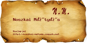 Noszkai Mátyás névjegykártya