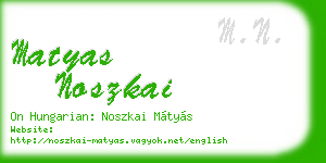 matyas noszkai business card